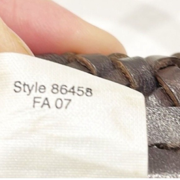 Vintage Y2K J. Crew Braided Woven Genuine‎ Leather Wide Belt Women's Sz M Brown - Picture 7 of 10